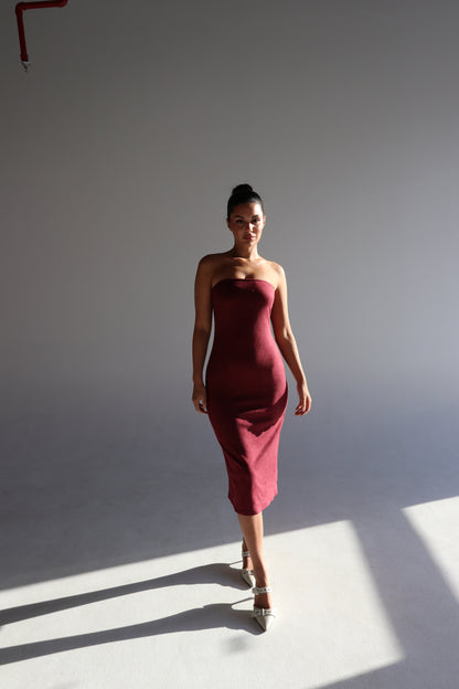 BURGUNDY DRESS