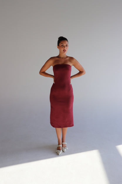 BURGUNDY DRESS