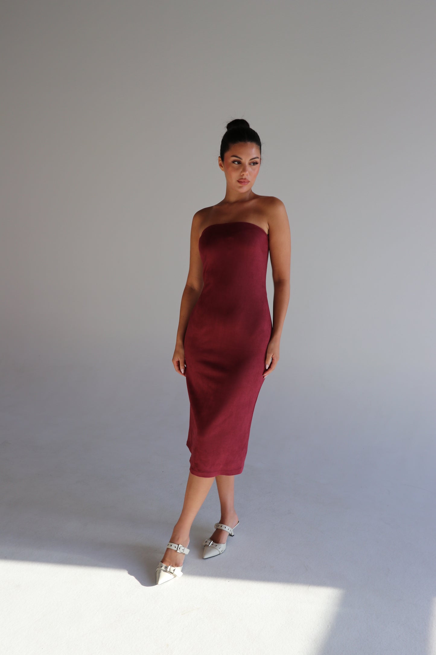BURGUNDY DRESS