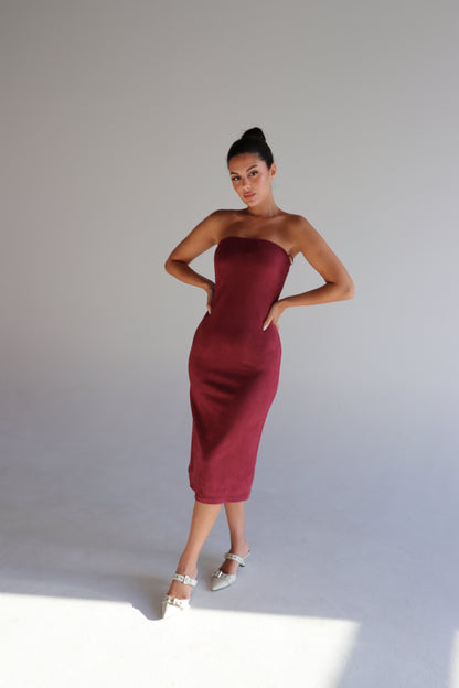BURGUNDY DRESS