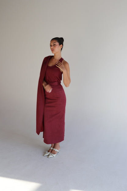 BURGUNDY SKIRT