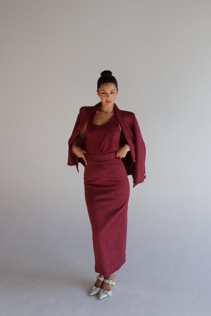 BURGUNDY SKIRT